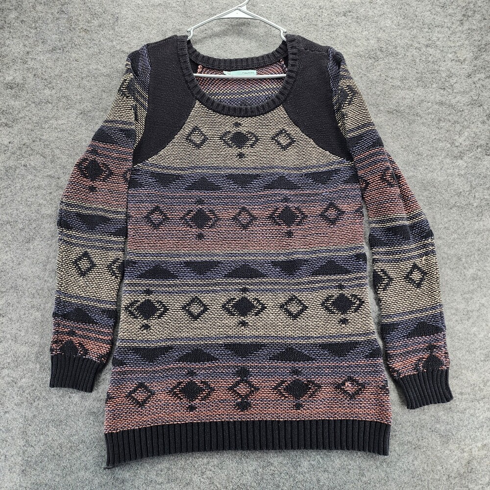 Maurices Sweater Womens Extra Large Long Sleeve Black Aztec